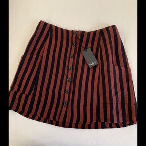 Rails Willow Striped linen skirt